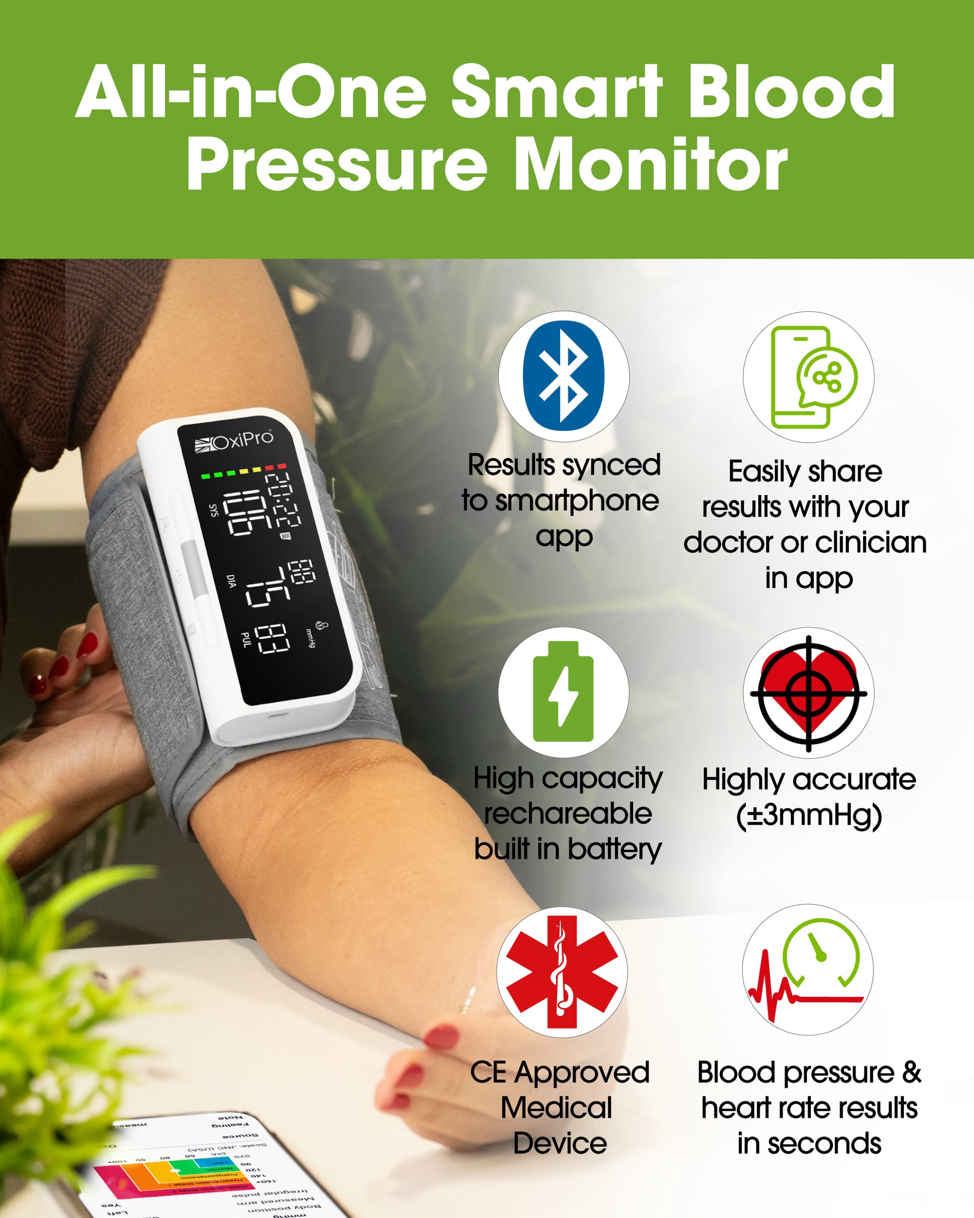 OxiPro BP2 Smart Blood Pressure Monitor – OxiPro Medical Ltd